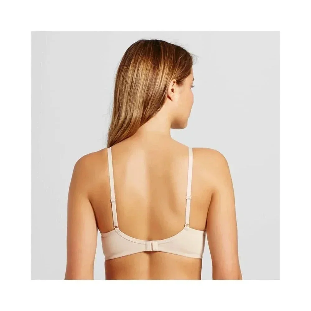 32B Gilligan O'Malley Molded Cup Lightly Lined Wire Free Bra Mochaccino Nude NWT